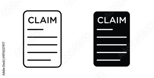 Insurance Claim icon vector illustration logo design in clipart and strokes