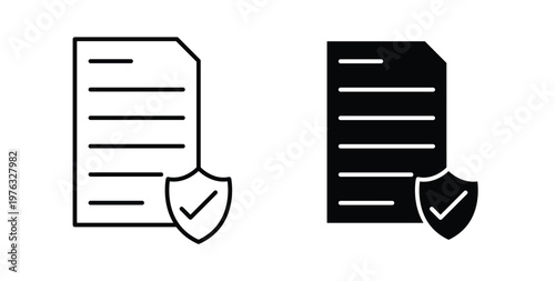 Insurance policy icon vector illustration logo design in clipart and strokes