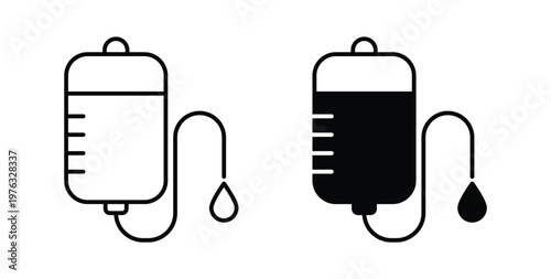 IV drip icon vector illustration logo design in clipart and strokes