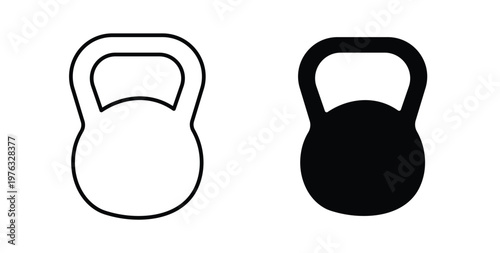 Kettlebell icon vector illustration logo design in clipart and strokes