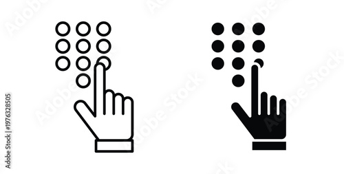 Keypad icon vector illustration logo design in clipart and strokes