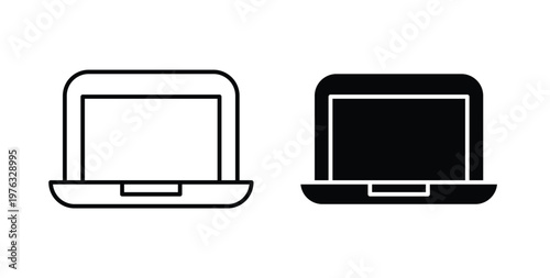 Laptop icon vector illustration logo design in clipart and strokes