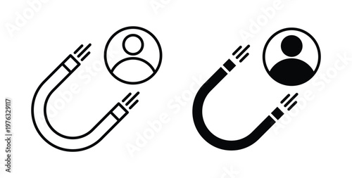 Lead generation icon vector illustration logo design in clipart and strokes