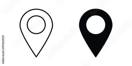Location icon vector illustration logo design in clipart and strokes