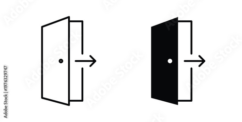 Logout icon vector illustration logo design in clipart and strokes