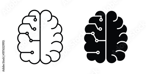 Machine learning icon vector illustration logo design in clipart and strokes