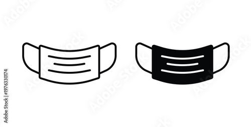 Mask icon vector illustration logo design in clipart and strokes
