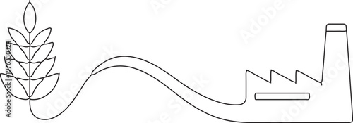 Hand drawn vector illustration of a needle with thread as a simple sewing design object