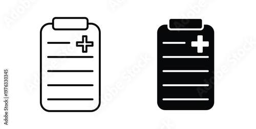 Medical report icon vector illustration logo design in clipart and strokes