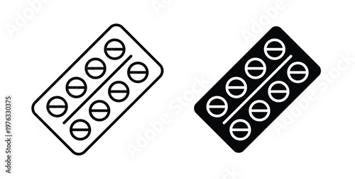 Medicine icon vector illustration logo design in clipart and strokes