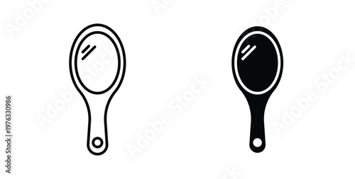 Mirror icon vector illustration logo design in clipart and strokes