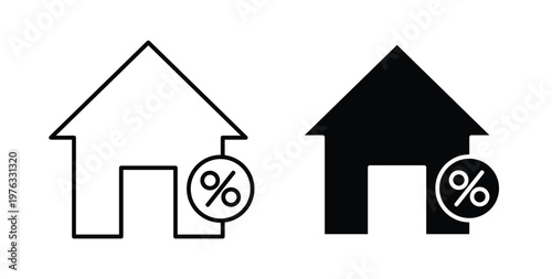 Mortgage icon vector illustration logo design in clipart and strokes