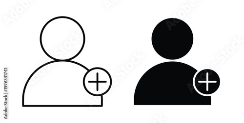 New account icon vector illustration logo design in clipart and strokes