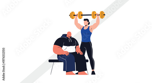 Fitness, workout, exercise, motivation, healthy lifestyle, vector illustration