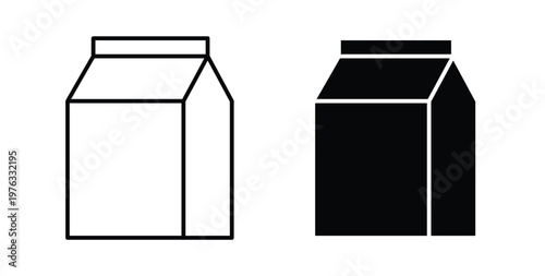 Paper bag icon vector illustration logo design in clipart and strokes