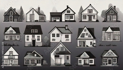 Collection of Diverse Architectural House Styles.