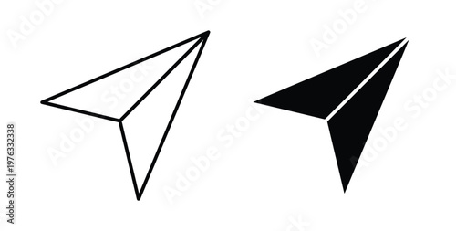 Paper plane icon vector illustration logo design in clipart and strokes