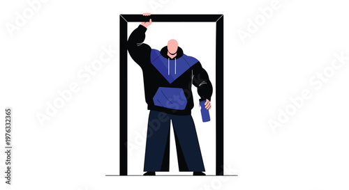 Spray paint artist, vandalism concept, urban art, graffiti maker, colorful illustration