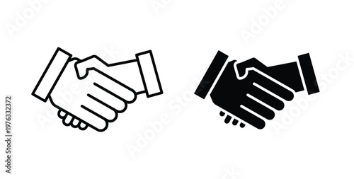 Partnership icon vector illustration logo design in clipart and strokes