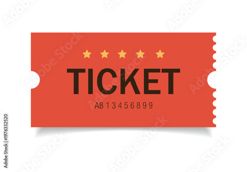 Admit ticket mockup. Retro style and vintage colors template Ticket. For cinema, sale coupon, circus, theater, festival. Minimalist coupon. Isolated background