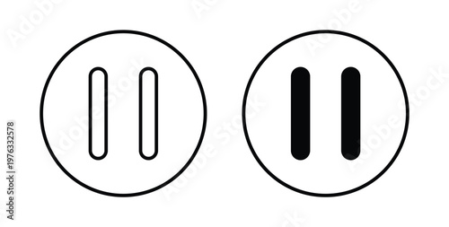 Pause button icon vector illustration logo design in clipart and strokes