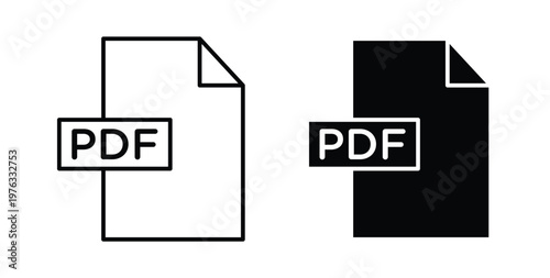 PDF file icon vector illustration logo design in clipart and strokes