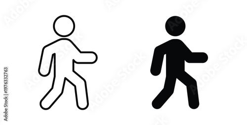 Pedestrian icon vector illustration logo design in clipart and strokes
