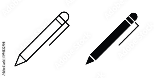 Pen icon vector illustration logo design in clipart and strokes