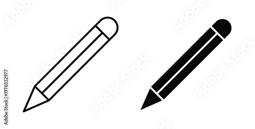 Pencil icon vector illustration logo design in clipart and strokes