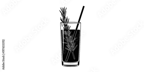 Non Alcoholic Mocktail Botanical Drink Icon