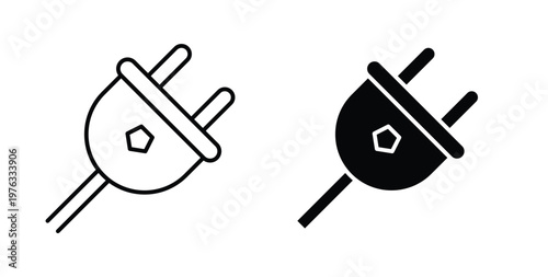 Plug adapter icon vector illustration logo design in clipart and strokes