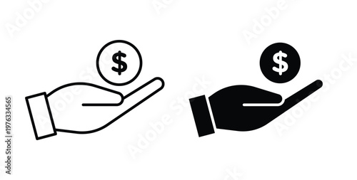Profit icon vector illustration logo design in clipart and strokes