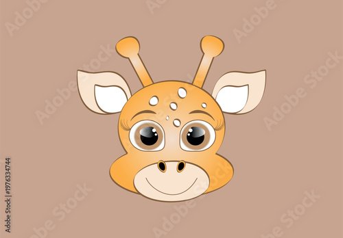 Cartoon orange giraffe with big eyes