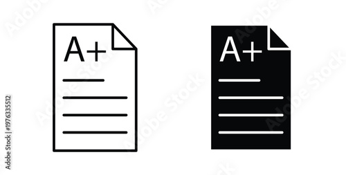 Report card icon vector illustration logo design in clipart and strokes