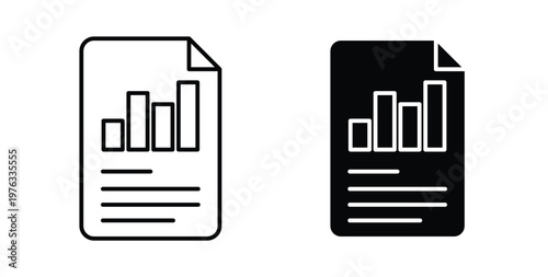 Report icon vector illustration logo design in clipart and strokes