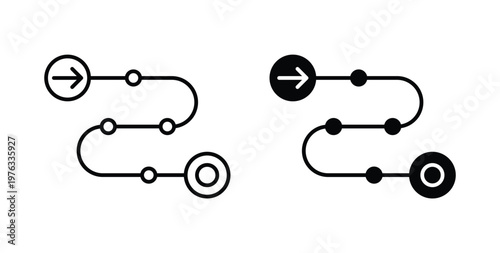 Roadmap icon vector illustration logo design in clipart and strokes