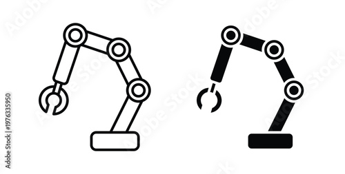 Robot arm icon vector illustration logo design in clipart and strokes