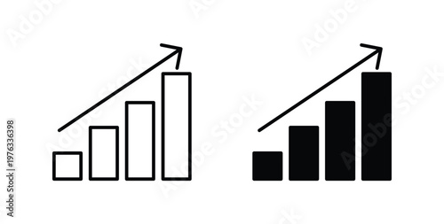 Sales growth icon vector illustration logo design in clipart and strokes