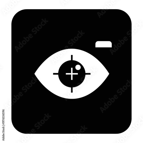 Eye with crosshair target symbol icon.
