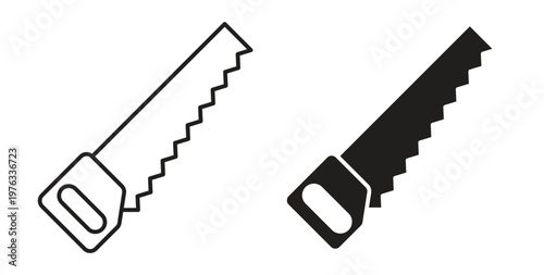 Saw icon vector illustration logo design in clipart and strokes