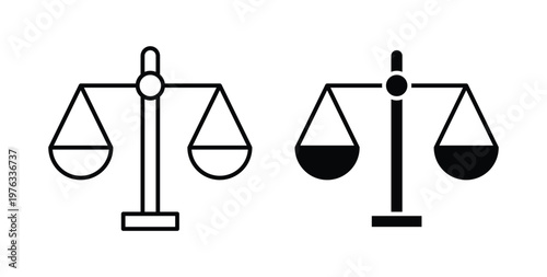 Scales icon vector illustration logo design in clipart and strokes