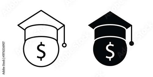 Scholarship icon vector illustration logo design in clipart and strokes