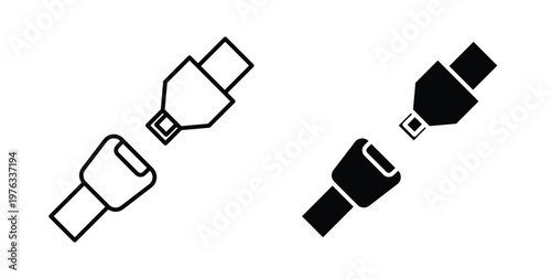 Seatbelt icon vector illustration logo design in clipart and strokes