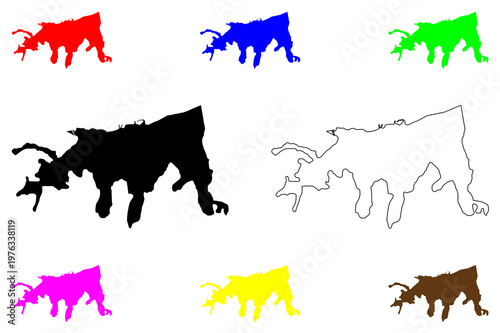 Yalova city (Republic of Türkiye, Turkey) map vector illustration, scribble sketch Yalova map