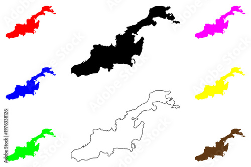 Zonguldak city (Republic of Türkiye, Turkey) map vector illustration, scribble sketch Zonguldak map