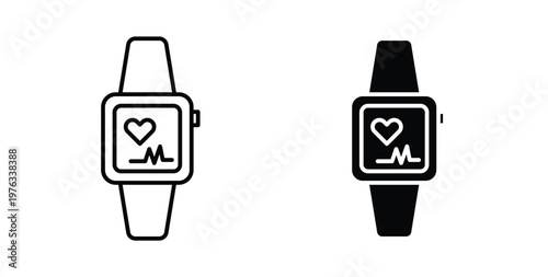 Smartwatch icon vector illustration logo design in clipart and strokes