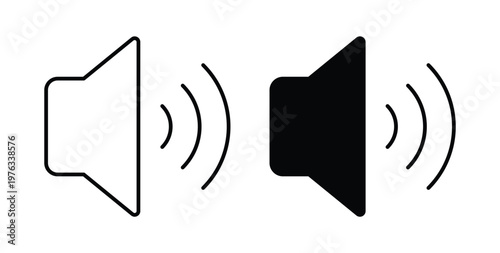 Speaker icon vector illustration logo design in clipart and strokes