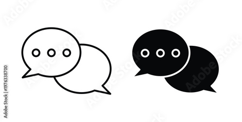 Speech bubble icon vector illustration logo design in clipart and strokes