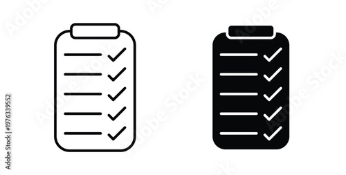 Task list icon vector illustration logo design in clipart and strokes