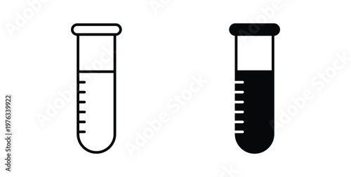 Test tube icon vector illustration logo design in clipart and strokes